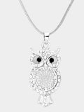 Crystal Owl Pendant Necklace