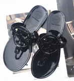 Black T. Burch Inspired Jelly Sandals
